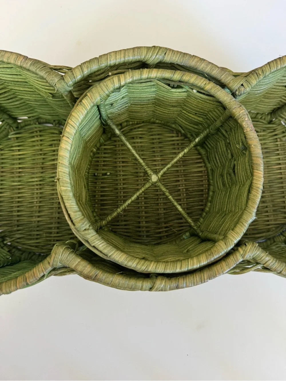Woven Green Three-Tier Basket Organizer